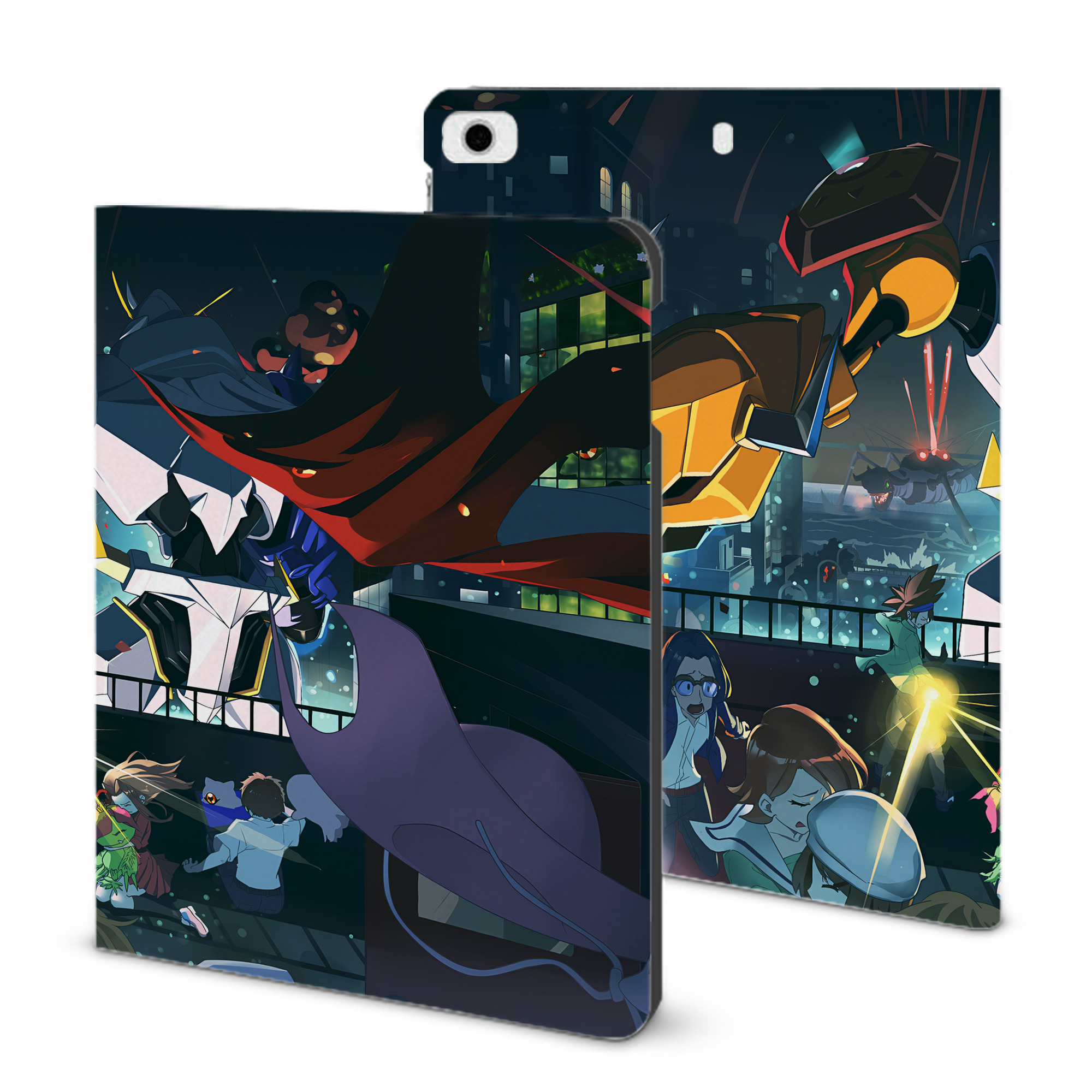（画像用） Digimon デジタルモンスター/デジモン IPad ケース ブック型 PUレザー TPU 耐衝撃 軽量 薄型 ペン収納なし 全面保護 IPad 各モデル対応
